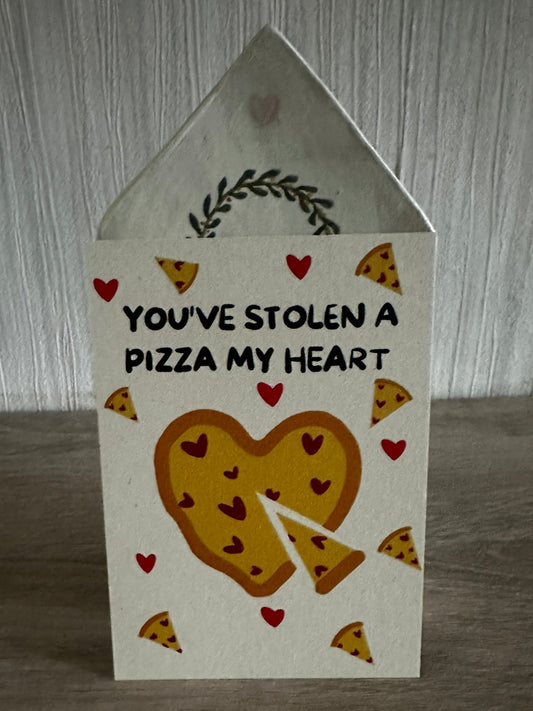 Wenskaart YOU'VE STOLEN A PIZZA MY HEART