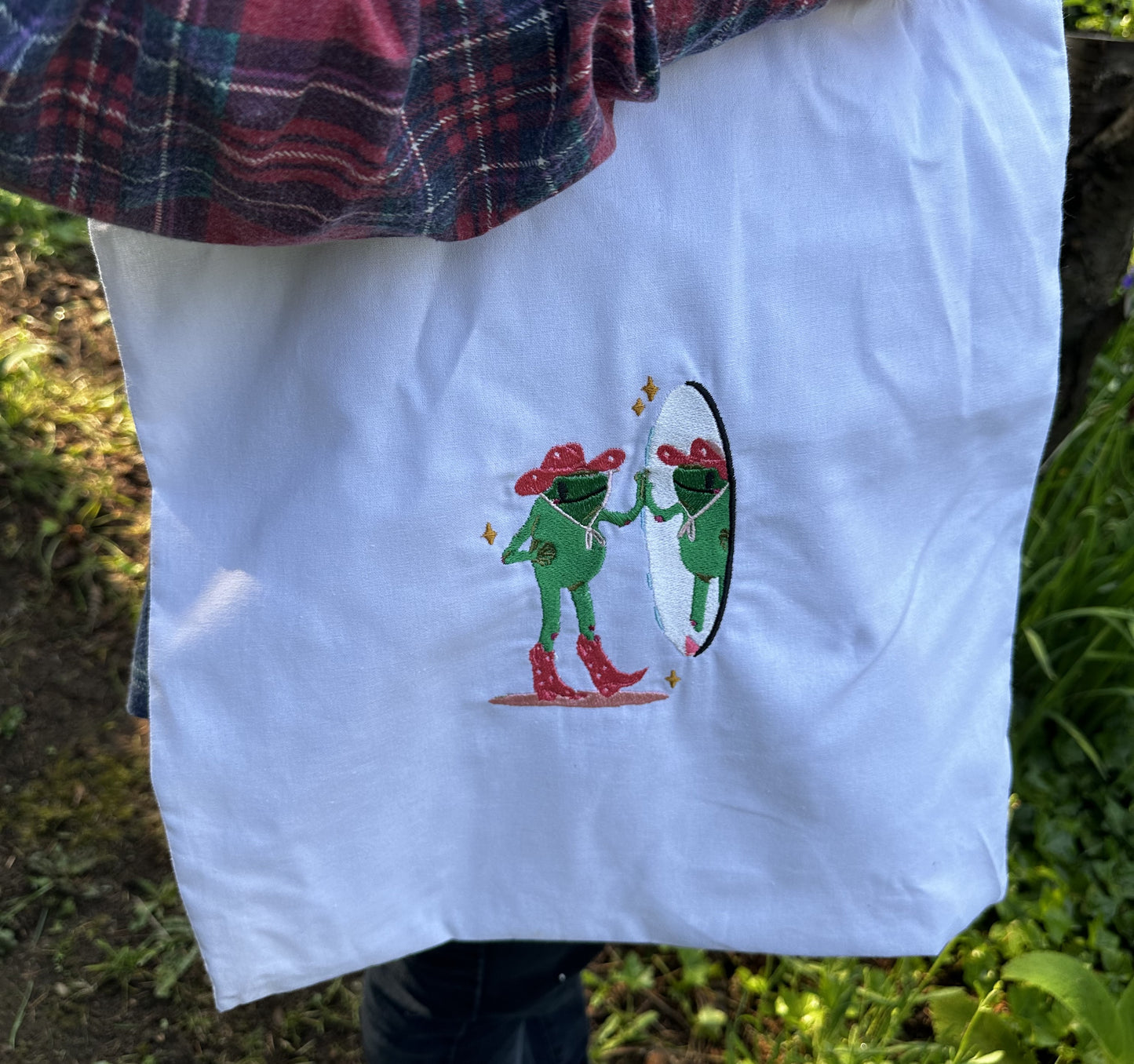 Totebag kikker met cowboyboots